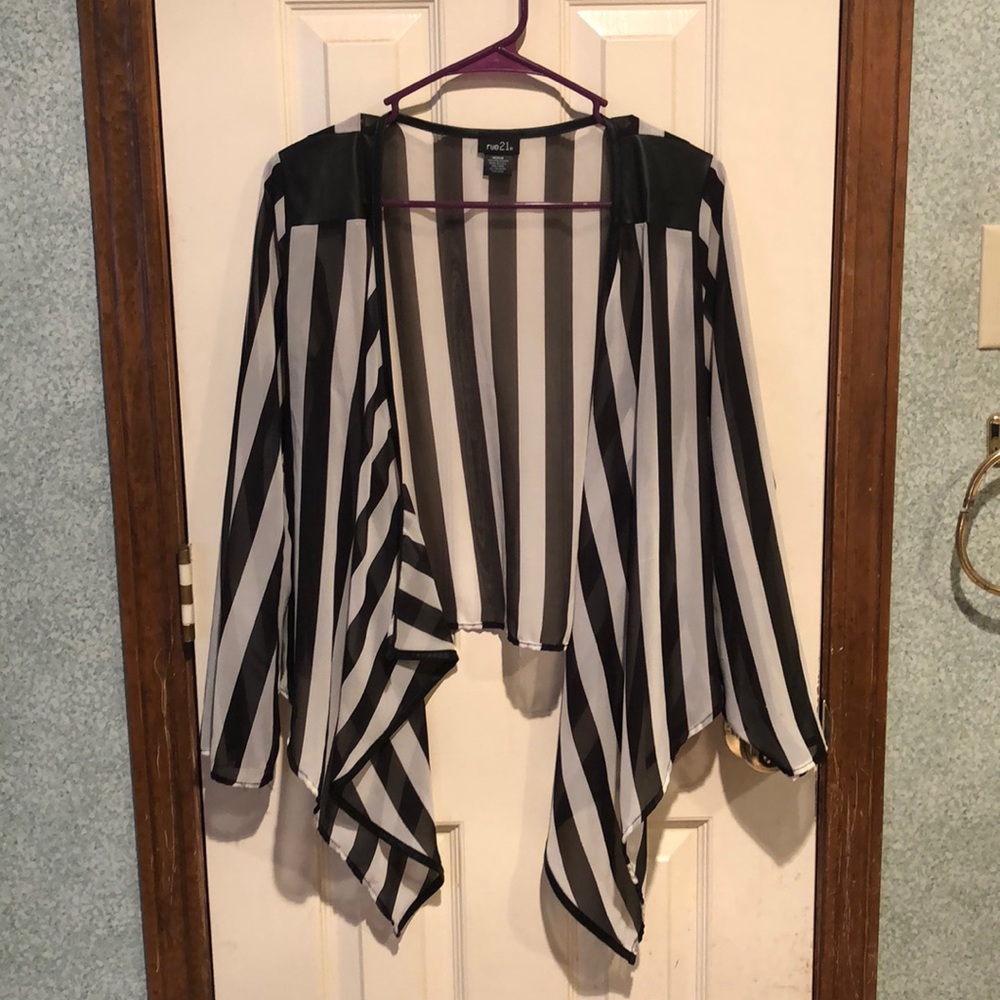 Striped sheer cardigan